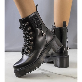 Bottines noires avec galon décoratif Laverda le noir 1