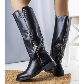 Bottines cloutées noires Danilo le noir 1