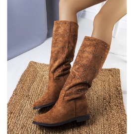 Bottines compensées camel Mercato brun 1
