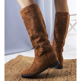 Bottines compensées camel Mercato brun 2