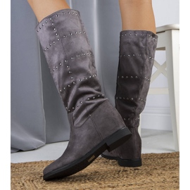 Bottes de coin gris avec goujons 2