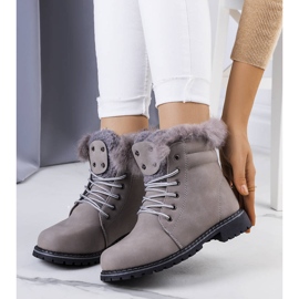 PA1 Bottes isolées grises avec fourrure de Rosmina 1