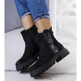 Bottes isolées noires de Xiomara le noir 1