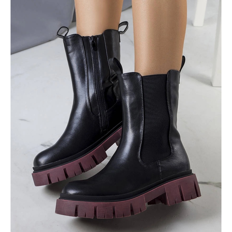 Evento Bottines noires à semelle Kaydence violette 1