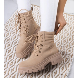 Bottines beiges sur grosse semelle Lyric 1