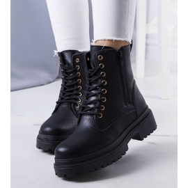 BM Bottes noires sur la semelle Ali à la mode le noir 1
