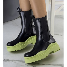 BM Bottines noires sur semelle Jadiel verte le noir 1