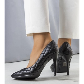 Talons hauts matelassés noirs de Nadelia le noir 1