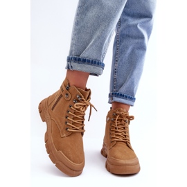 PS1 Boots Femme Daim Isolées Camel Jailina brun 4