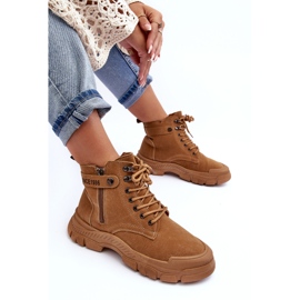PS1 Boots Femme Daim Isolées Camel Jailina brun 8