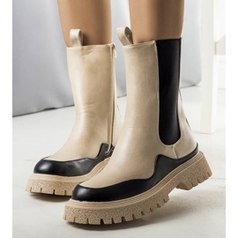 PA1 Bottines beiges et noires Valeris le noir 1
