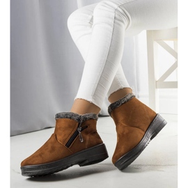 Bottes de neige isolées camel avec fourrure de Wren brun 2