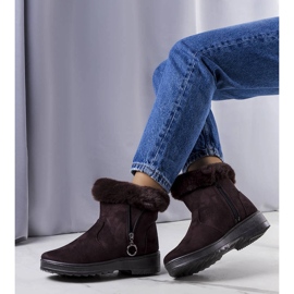 Bottes de neige brunes isolées avec une fermeture éclair Katalina 1 Bottes de neige brunes isolées avec une fermeture éclair Katalina 1