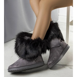 Bottes de neige isolées en fourrure Kynlee grises 1