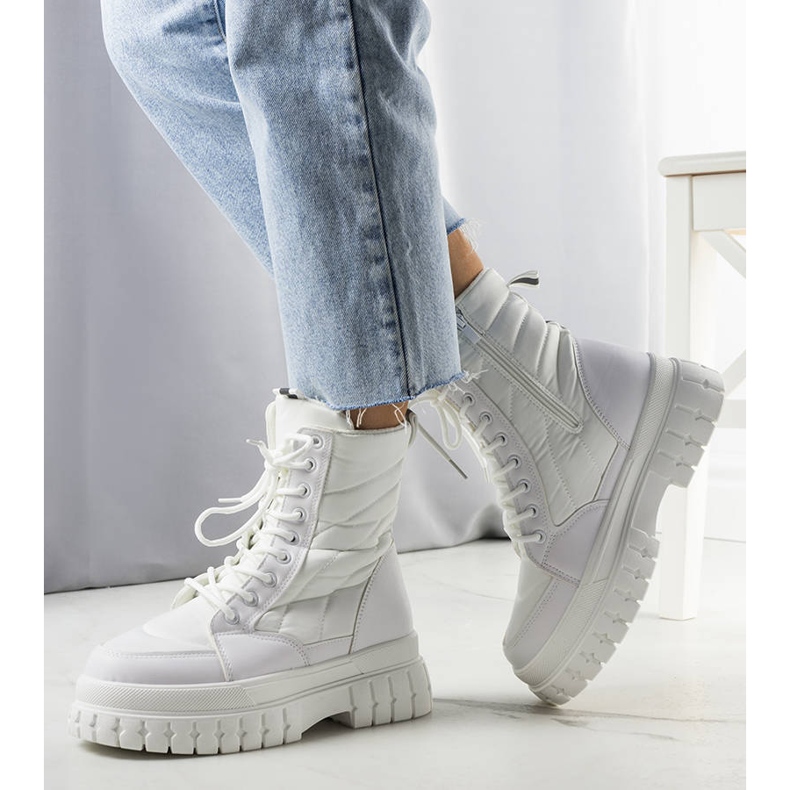 BM Bottes de neige isolées blanches d'Arinna 1