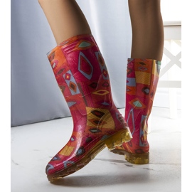 Bottes en caoutchouc orange pour femmes de Massby 1