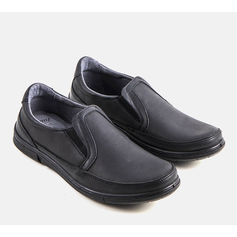 BM Chaussures à enfiler noires pour hommes de Lazar 1