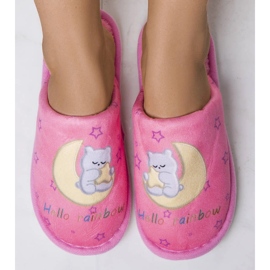 Chaussons arc-en-ciel lune rose 1