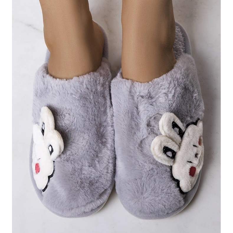 Chaussons souples Half Bunny gris 1 Chaussons souples Half Bunny gris 1