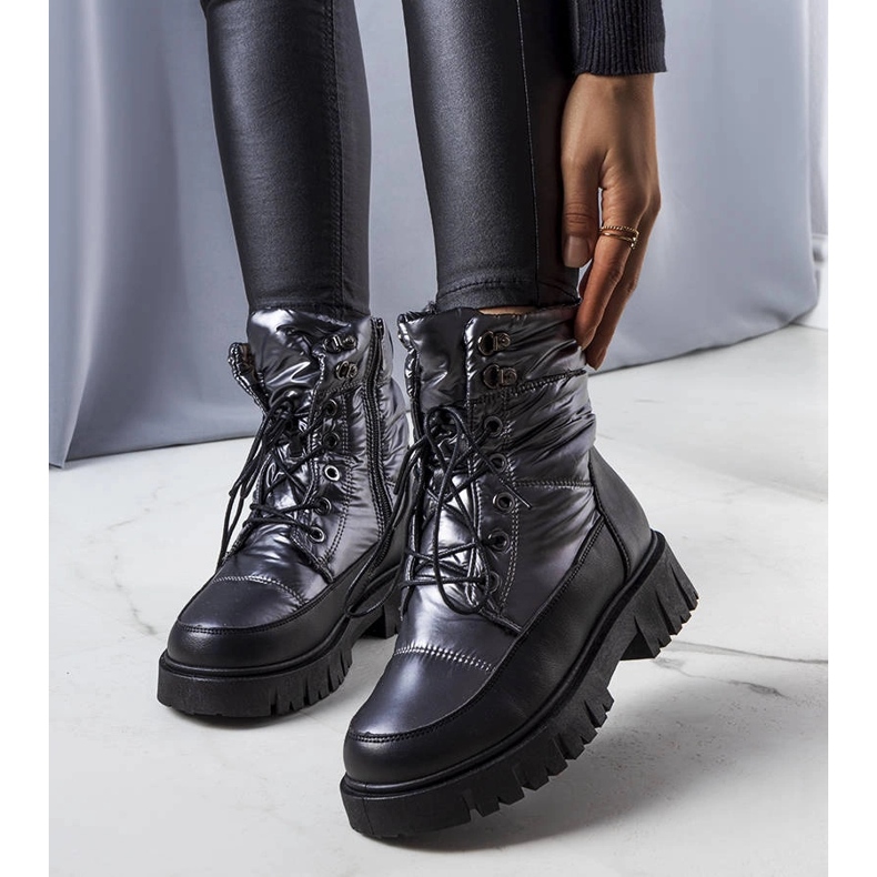 Bottes de neige femme Anderson grises noir 1