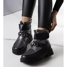 Bottes de neige argentées avec chaîne Ephraim le noir 1