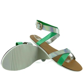 Sandales à bande hologramme X7961 Vert 2