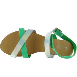 Sandales à bande hologramme X7961 Vert 3