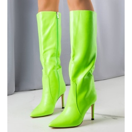 BM Bottes à talons vert fluo de Jaylin 2