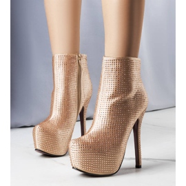 BM Bottines Tatiana dorées à talons 1