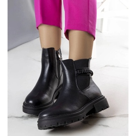 Bottes isolées noires de Sanso le noir 1