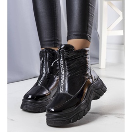 BM Bottes de neige laquées noires Leonel 1