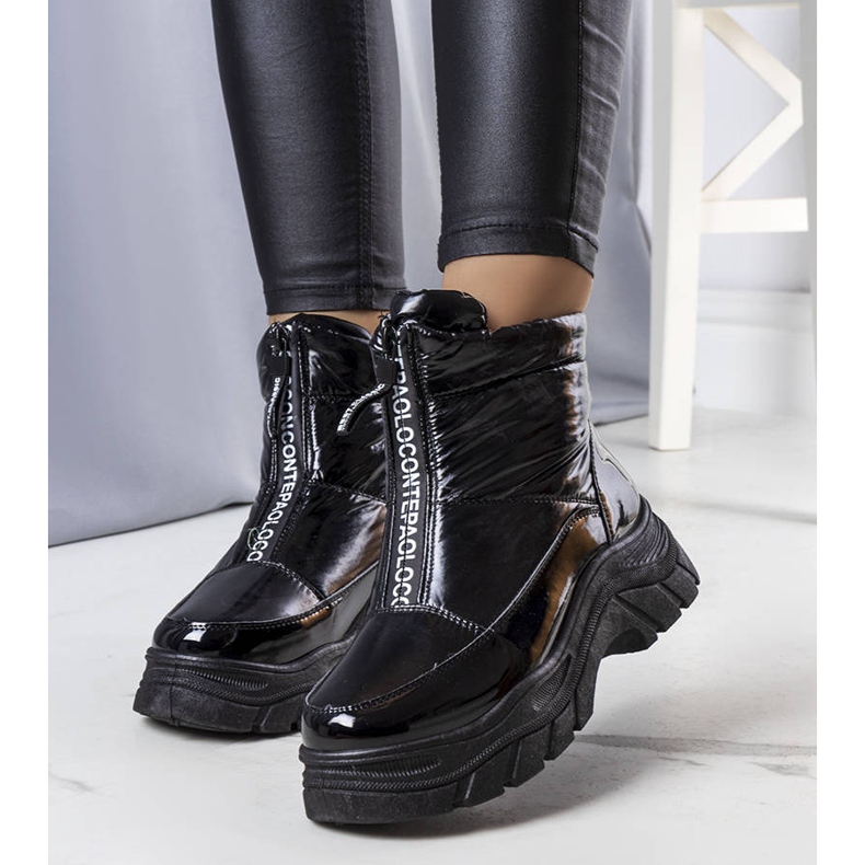 BM Bottes de neige laquées noires Leonel 1