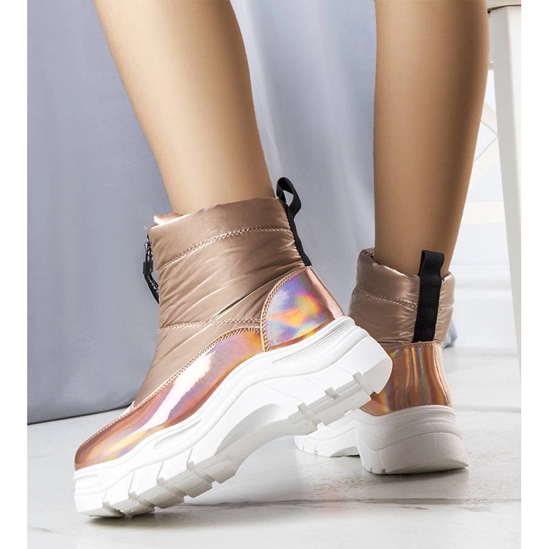 Bottes de neige laquées dorées Leonel 1