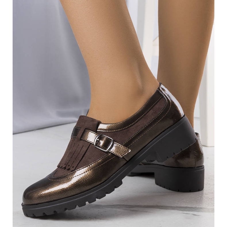 PA1 Chaussures en cuir verni marron Eliers brun 1