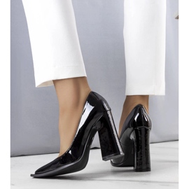 Escarpins en cuir verni noir Patel le noir 1