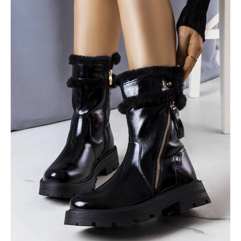 Bottes isolées noires de Lensil le noir 1