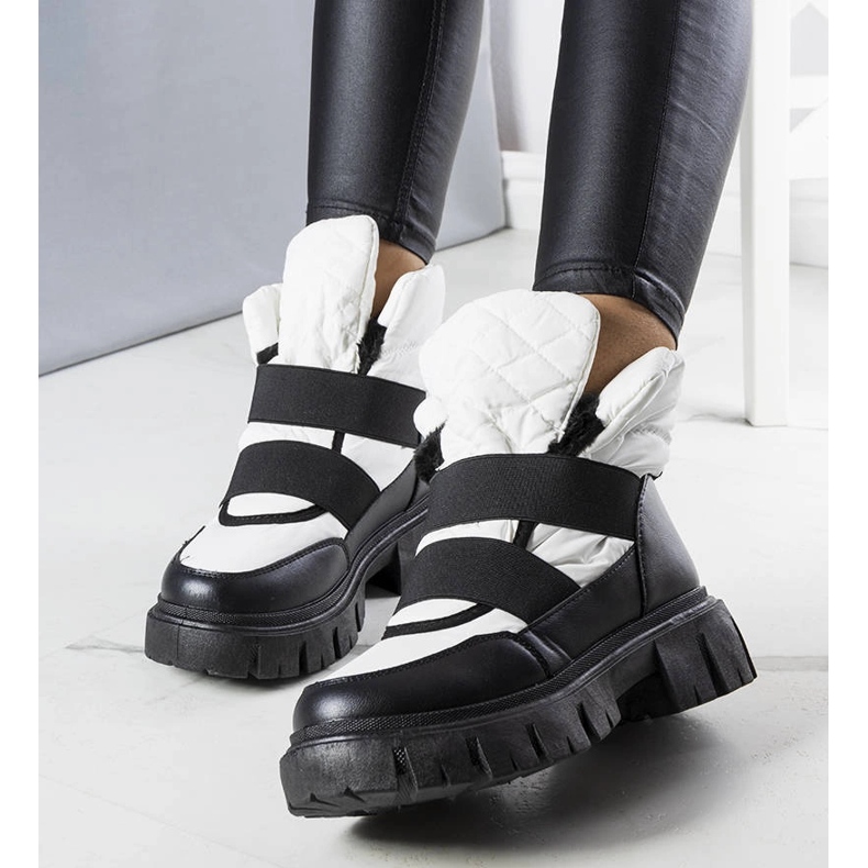 Bottes de neige à enfiler isolées blanches de Francisco 1