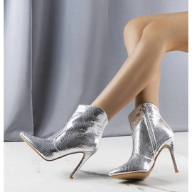 Bottes à talons hauts Bristol argentées brillantes 1