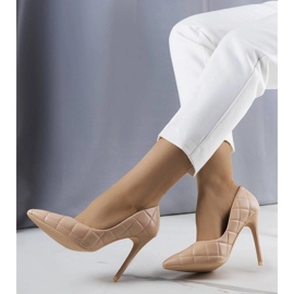 Talons hauts matelassés beige Lore 1