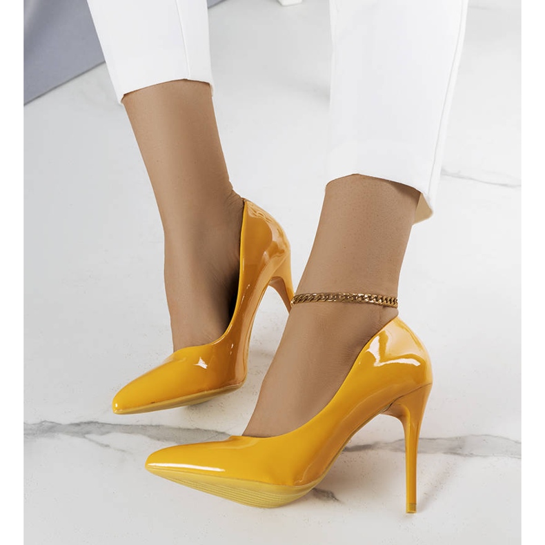 BM Escarpins Tiffany laqués orange 1