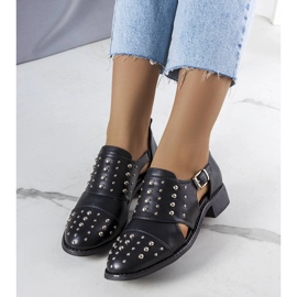 Chaussures à lacets noires Irene le noir 1