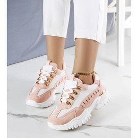 Baskets Mindy blanches et roses 1