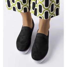 Baskets noires en daim écologique Jamal le noir 2