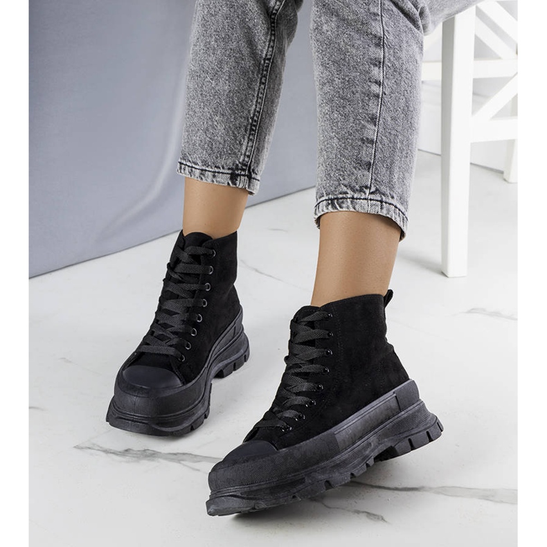 BM Baskets plateformes noires Gertrude le noir 1