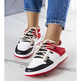 Baskets rétro noires et rouges blanc 1