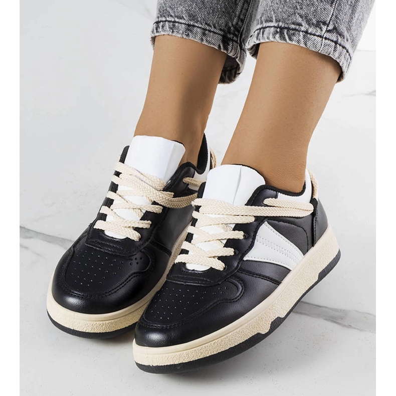 Baskets femme Marcella noires beige 1