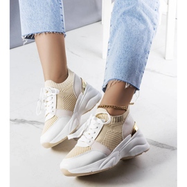 Baskets compensées beiges Ann 1