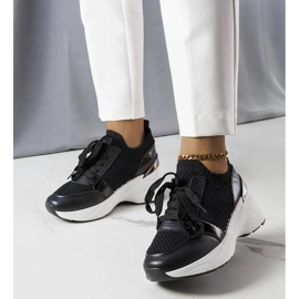 Baskets compensées noires Ann 1