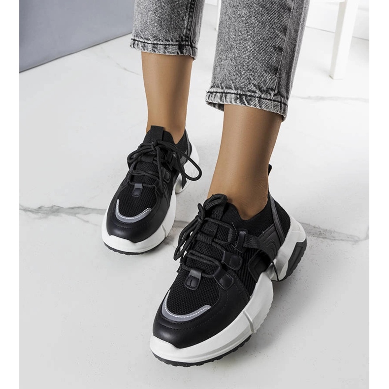 Baskets chaussettes noires Peggy 1
