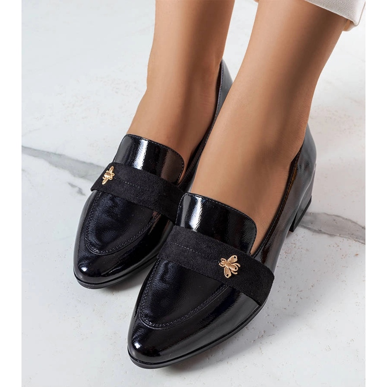 Escarpins en cuir verni noir Vinceza 1